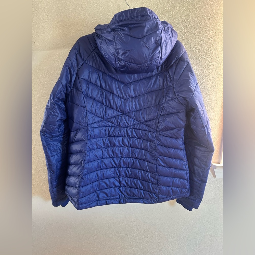 Columbia Joy Peak Mid Hooded Omni Heat Jacket Royal Blue Womens Size XL - Picture 6 of 8